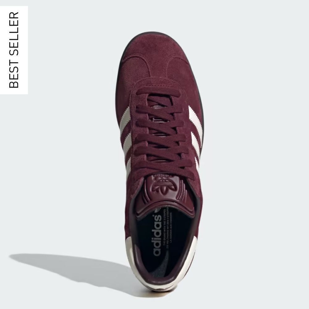 NWT Adidas Gazelle Sneakers Maroon Size Men 5.5/Women 6.5 - Picture 3 of 15